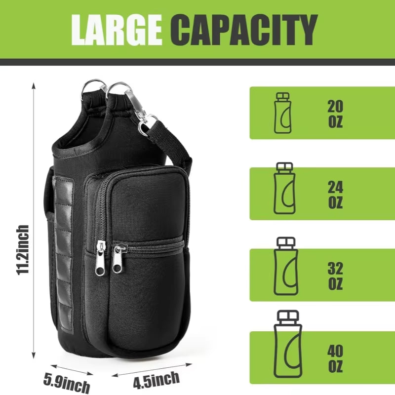 Magnetic Water Bottle Holder - Ultimate Gym Carrier Bag with Phone Pocket and 6 Powerful Magnets