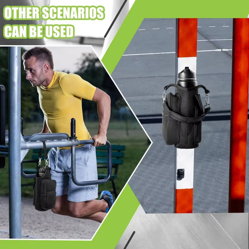 Magnetic Water Bottle Holder - Ultimate Gym Carrier Bag with Phone Pocket and 6 Powerful Magnets