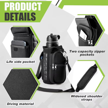 Magnetic Water Bottle Holder - Ultimate Gym Carrier Bag with Phone Pocket and 6 Powerful Magnets